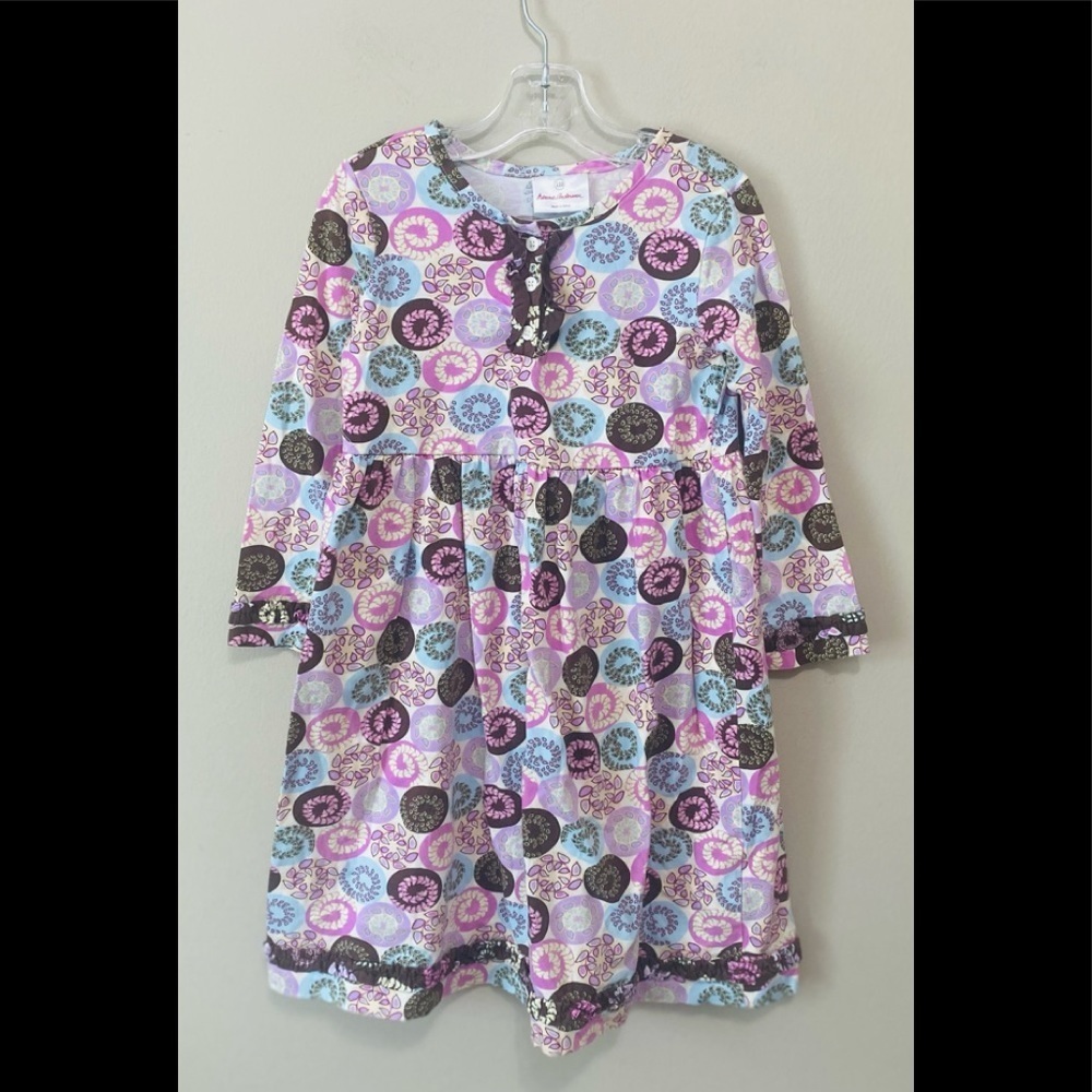 Hanna Andersson Girls Leaf Circle Design Dress Size 110 (Size 5)